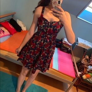 floral printed sleeveless midi dress boho style